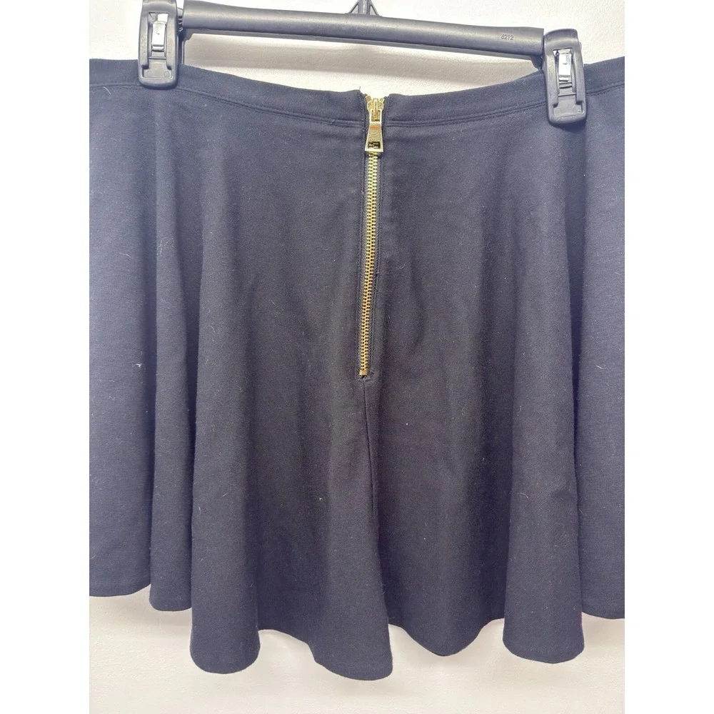 Victoria's Secret Sexy Black Skirt‎ Gold Zipper Skater Mini skirt Size 6 #21